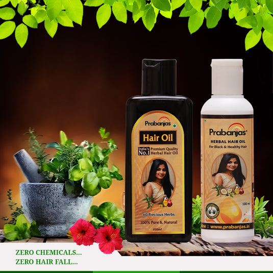 Prabanjas Premium Ayurvedic Black Hair Oil | Delays Premature Greying, Reduces Dandruff and Strengthens Hair & Hairfall Control