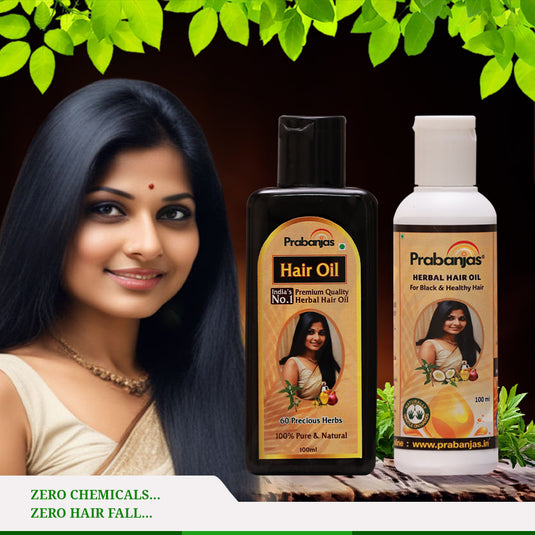 Prabanjas Premium Ayurvedic Black Hair Oil | Delays Premature Greying, Reduces Dandruff and Strengthens Hair & Hairfall Control