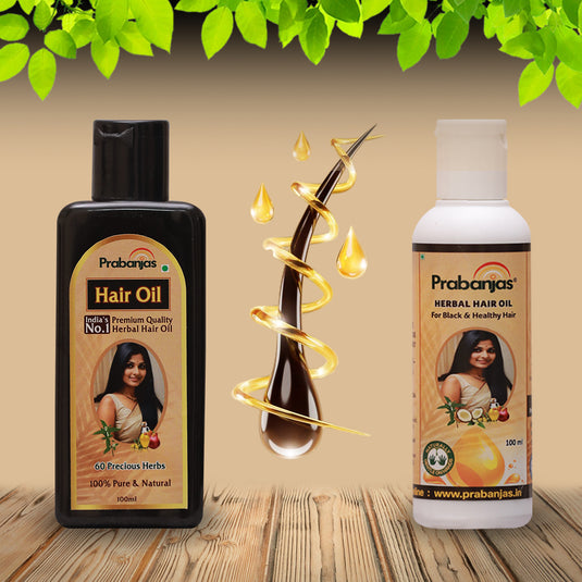 Prabanjas Premium Ayurvedic Black Hair Oil | Delays Premature Greying, Reduces Dandruff and Strengthens Hair & Hairfall Control