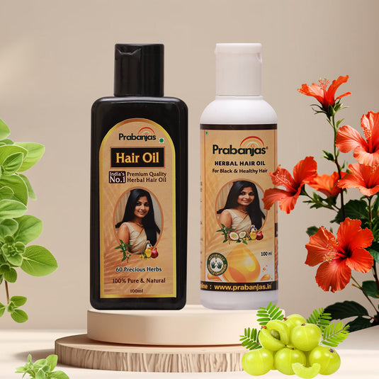 Prabanjas Premium Ayurvedic Black Hair Oil | Delays Premature Greying, Reduces Dandruff and Strengthens Hair & Hairfall Control