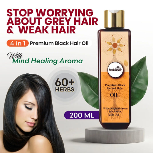 Prabanjas Premium 4 in 1  Black 60+ Herbal Hair Oil - 200 Ml 𝗣𝗿𝗮𝗯𝗮𝗻𝗷𝗮𝘀®